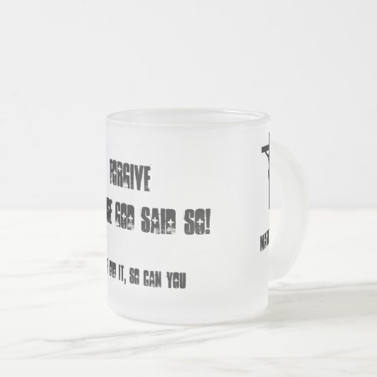 神がそう言ったから許カスタマイズせよ フロストグラスマグカップ (正面右)