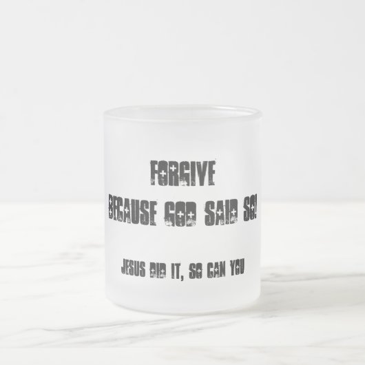 神がそう言ったから許カスタマイズせよ フロストグラスマグカップ (中央)