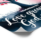 神がクリスチャンの壁画に水を注ぐと愛が育つ ポスター (角)