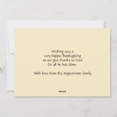 神がクリスチャンを与えてくださる幸せな感謝祭 シーズンカード (裏面)