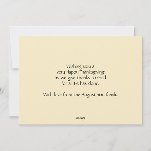 神がクリスチャンを与えてくださる幸せな感謝祭 シーズンカード (裏面)