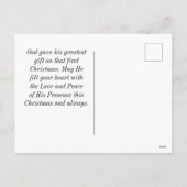 神がクリスマスの黄金の星の木々の栄光である シーズンポストカード (裏面)