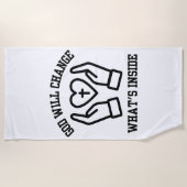 神がタオルの中のものを変えるビーチ ビーチタオル (正面)