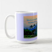 神がドアを閉める時感動的 コーヒーマグカップ (左)