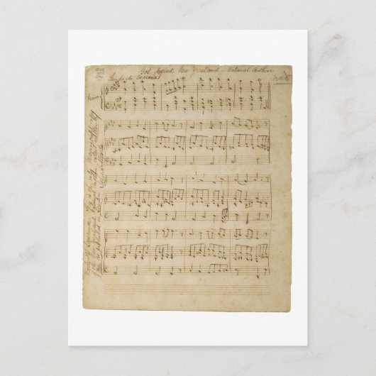 神がニュージーランドを守るオリジナル原稿1876 ポストカード (正面)