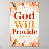 神がボホクリスチャンのウォールアートプリントを提供する ポスター (正面)