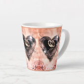 神が一緒に置いたこと(ピンクのバラ) カフェラテマグ (右アングル)