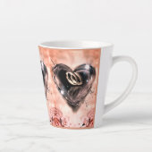 神が一緒に置いたこと(ピンクのバラ) カフェラテマグ (右)