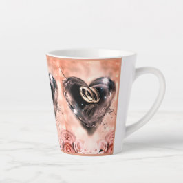 神が一緒に置いたこと（ピンクのバラ） カフェラテマグ