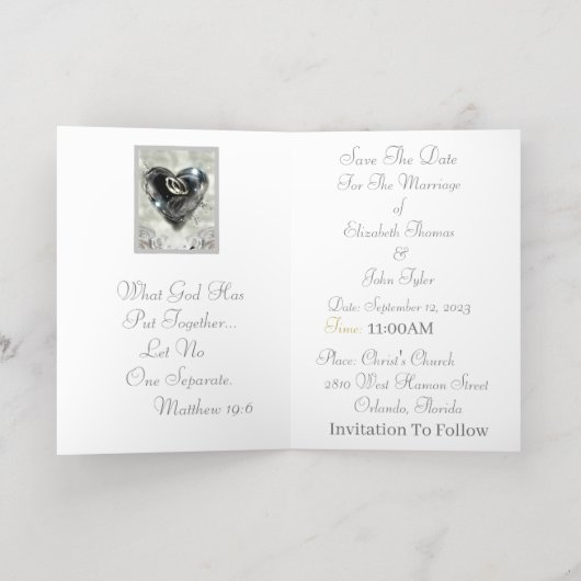 神が一緒に置いたものは日付を除く 箔グリーティングカード (内側レイダウン)