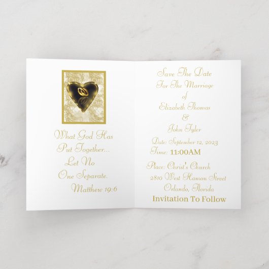 神が一緒に置いたものは日付を除く 箔グリーティングカード (内側レイダウン)