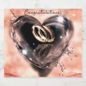 神が一緒に置いた結婚もの(ピンク) スパークリングワインラベル (シングルラベル)