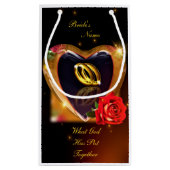 神が一緒に置いた結婚もの(金ゴールドと黒) スモールペーパーバッグ (裏面)