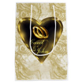 神が一緒に置結婚いたこと(金ゴールド) ミディアムペーパーバッグ (裏面)