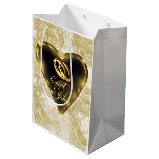 神が一緒に置結婚いたこと(金ゴールド) ミディアムペーパーバッグ (裏面アングル)
