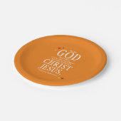 "神が与える" – 聖書の聖句サンクスギビングの日 ペーパープレート (アングル)