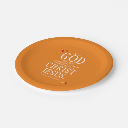 "神が与える" – 聖書の聖句サンクスギビングの日 ペーパープレート (アングル)