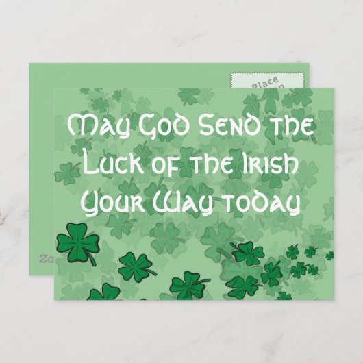 神が今日アイルランドの幸運を送ってくれますように。 ポストカード (正面/裏面)