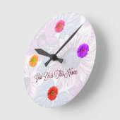 "神が付いている円形の花の時計はこの家の"文字を賛美します ラウンド壁時計 (傾斜)