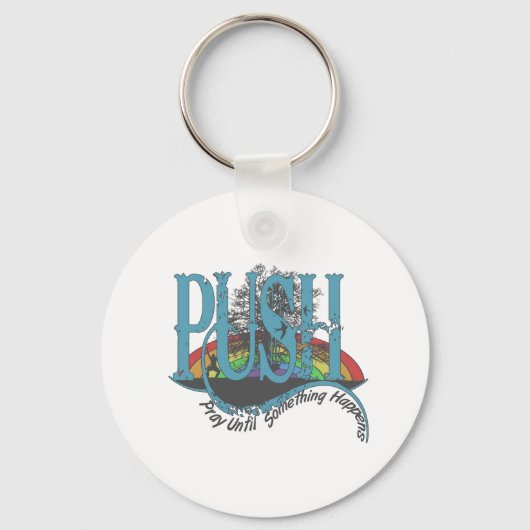 神が何かを起こすまで祈り続けろ キーホルダー (正面)