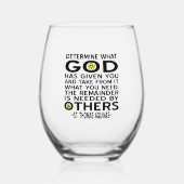 神が何を持っているか与えを決定する引用文 ステムなしワイングラス (正面)