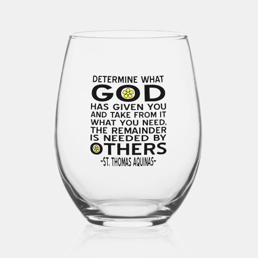 神が何を持っているか与えを決定する引用文 ステムなしワイングラス (正面)