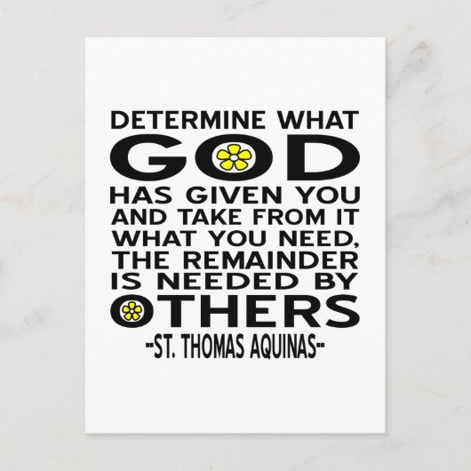神が何を持っているか与えを決定する引用文 ポストカード (正面)
