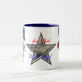 神が作ったイエス救-テキサス州育てのコーヒーマグ ツートーンマグカップ (中央)