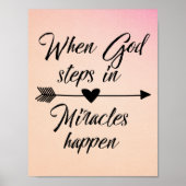 神が入ると奇跡が起こる引用文 ポスター (正面)