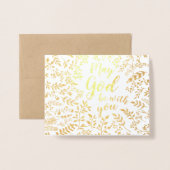 神が共にあるかも知れぬ悔やみや弔慰 箔カード (封筒付き正面)