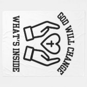 神が内部を変える フリースブランケット (正面(横))