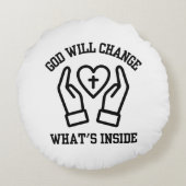 神が内部を変える ラウンドクッション (裏面)