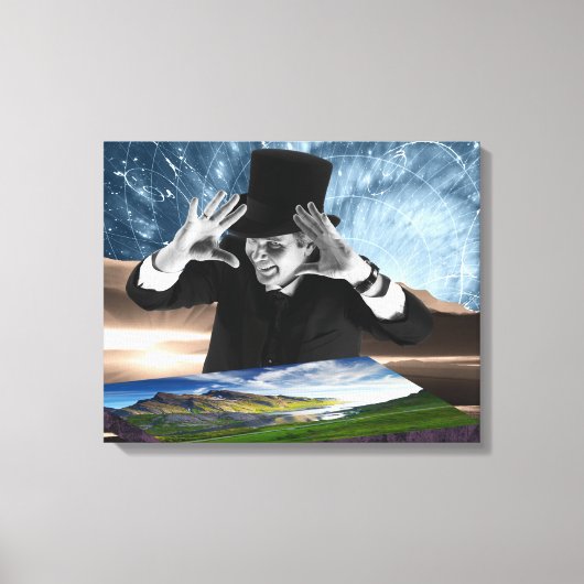 神が創作している キャンバスプリント (正面)