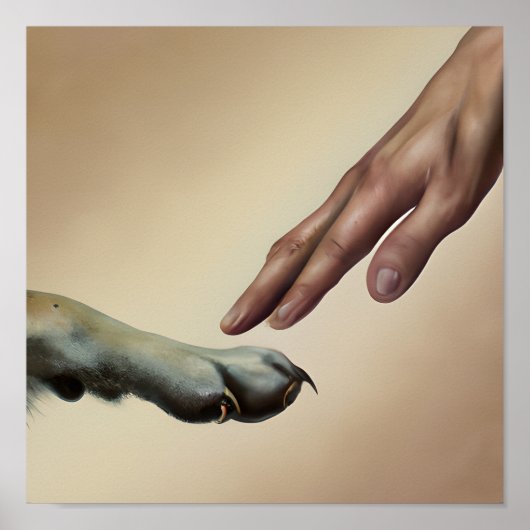 神が創造した犬のポートレートアート ポスター (正面)