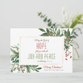 神が喜びと平和のコットンの緑であなたを満たすこと シーズンカード (スタンド正面)