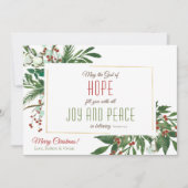 神が喜びと平和のコットンの緑であなたを満たすこと シーズンカード (正面)