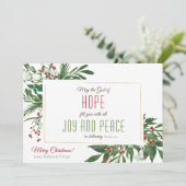 神が喜びと平和のコットンの緑であなたを満たすこと シーズンカード (スタンド正面)