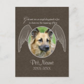 神が天使ペットを送った悔やみや弔慰カスタム ポストカード (正面)