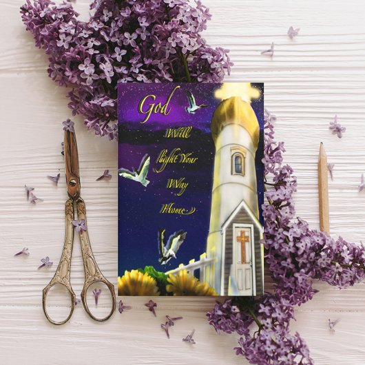 神が帰る道を照らしてくださる 案内状