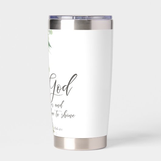 神が恵み深く、緑と金ゴールドを受け取れ葉ば 保温保冷タンブラー (背面)