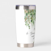 神が恵み深く、緑と金ゴールドを受け取れ葉ば 保温保冷タンブラー (正面)