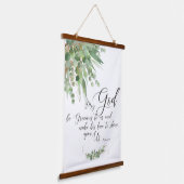 神が恵み深く、緑と金ゴールドを受け取れ葉ば 吊り下げ型タペストリー (傾斜あり)