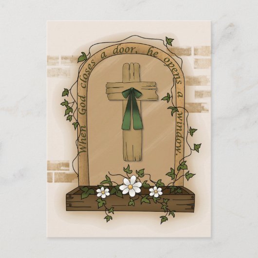 神が扉を閉じると、神は窓を開ける ポストカード (正面)