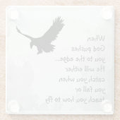 神が捕らえたり飛んだりするために教え端に押し込まれる ガラスコースター (裏面)