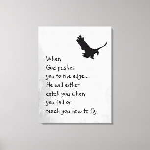 神が捕らえたり飛んだりするために教え端に押し込まれる キャンバスプリント