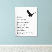 神が捕らえたり飛んだりするために教え端に押し込まれる キャンバスプリント (インサイチュ (ウッドフロア))