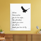 神が捕らえたり飛んだりするために教え端に押し込まれる キャンバスプリント (インサイチュ (リビング))