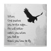 神が捕らえたり飛んだりするために教え端に押し込まれる タイル (正面)