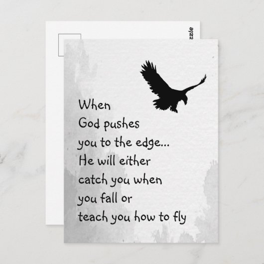 神が捕らえたり飛んだりするために教え端に押し込まれる ポストカード (正面/裏面)