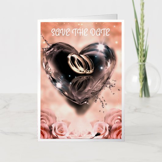 神が日付を除いてピンク色に集めたもの 箔グリーティングカード (正面)